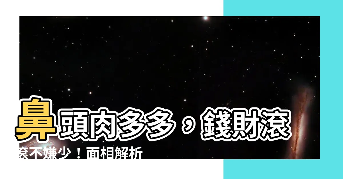 【鼻頭肉多面相】鼻頭肉多多，錢財滾滾不嫌少！面相解析你的財運密碼